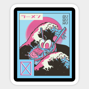 Vaporwave Ramen Sticker